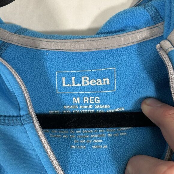 LL Bean Hoodie Women's Medium Blue 1/4 Zip Athletic Zip Pocket Athletic - Picture 7 of 11